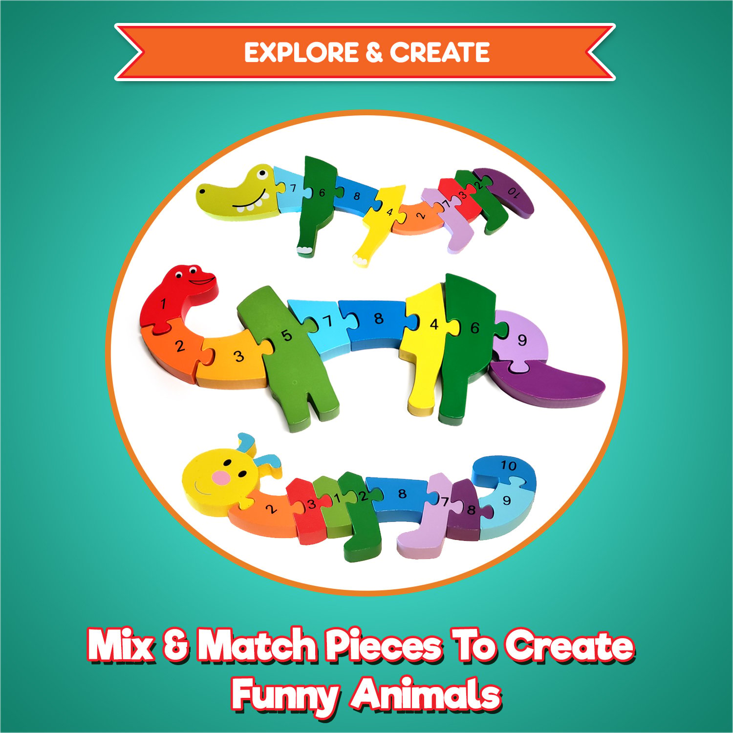 Wooden Animal Puzzle Set | Kids Korner Toys